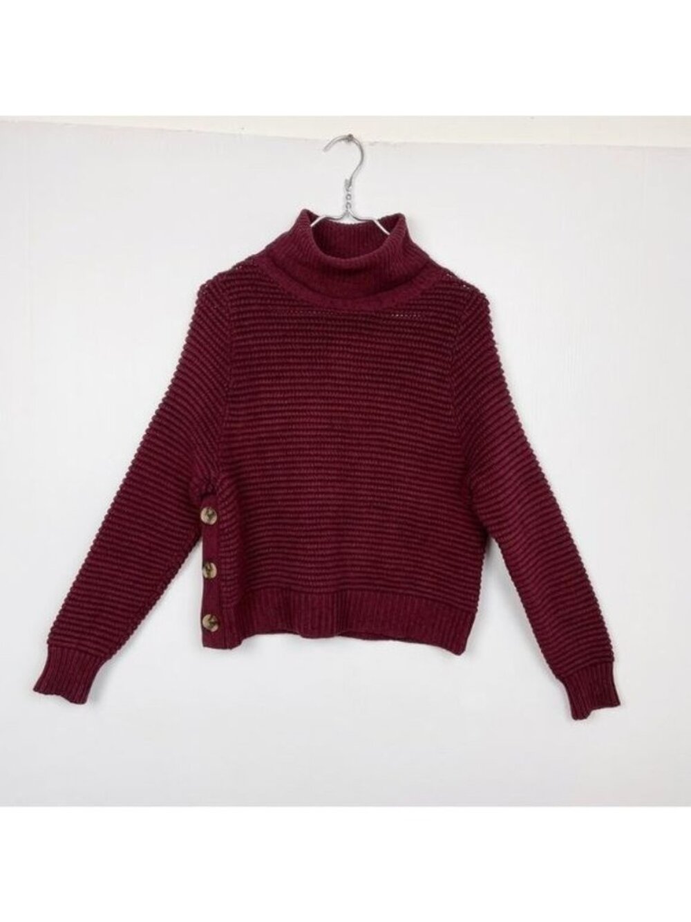 Madewell Side Button Boxy Turtleneck Sweater XSmall K5807
